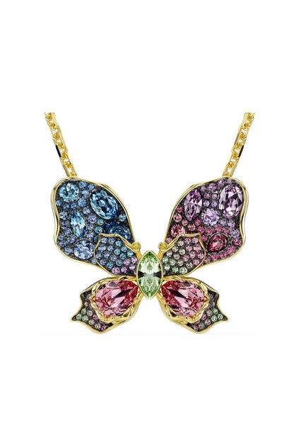 Gold Plated Multi-Colored Swarovski Pendant Necklace