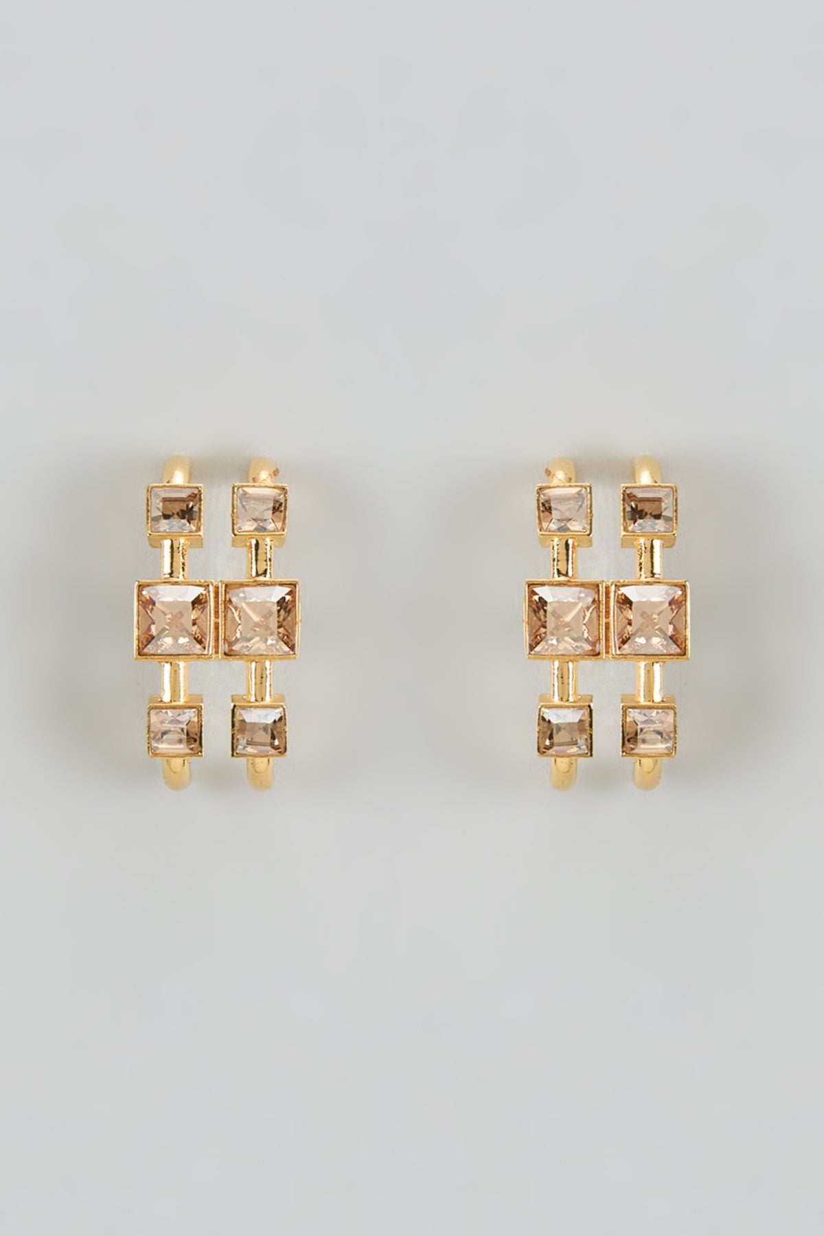 Gold Finish Swarovski Crimson Cascade Dangler Earrings