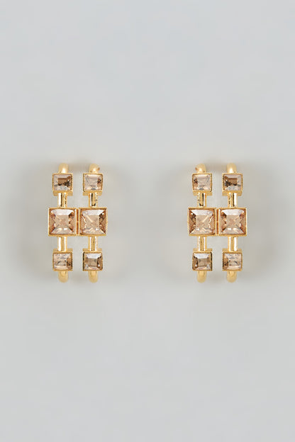 Gold Finish Swarovski Crimson Cascade Dangler Earrings