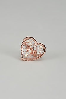 White Finish Swarovski Loves Vow Ring