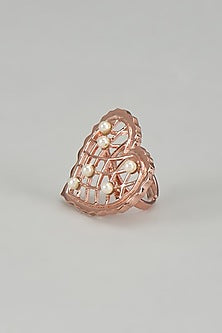 White Finish Swarovski Loves Vow Ring