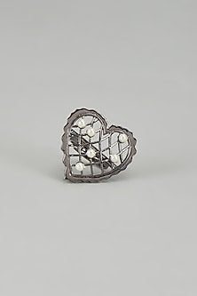 Black Rhodium Finish Swarovski Loves Vow Ring