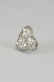Black Rhodium Finish Swarovski Loves Vow Ring