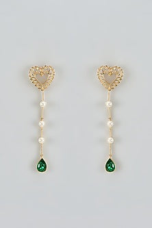 Gold Finish Swarovski Sweet Serenade Dangler Earrings