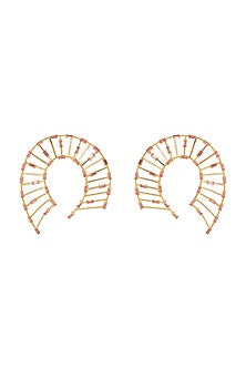 Rose Gold Finish Swarovski Baguette Dangle Earrings