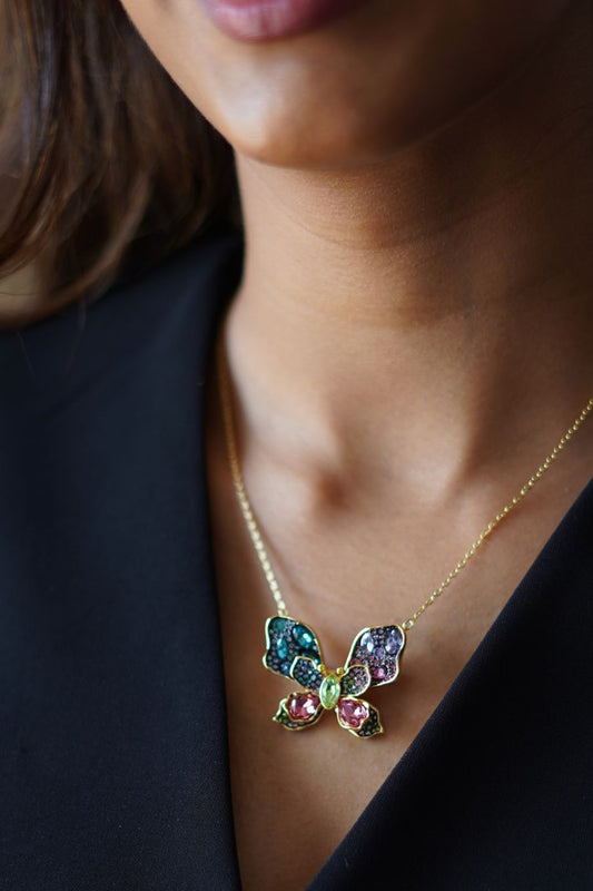 Gold Plated Swarovski Pendant/Brooch