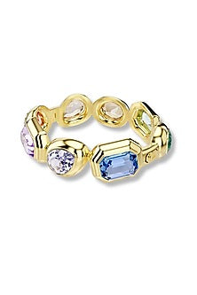Gold Plated Multi-Colored Swarovski Crystal Bracelet
