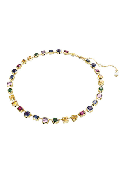 Gold Plated Multi-Colored Swarovski Crystal Necklace