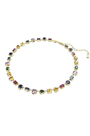 Gold Plated Multi-Colored Swarovski Crystal Necklace