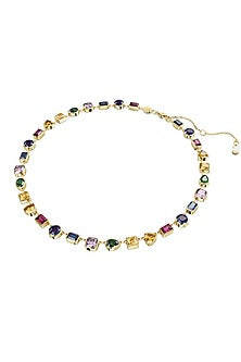 Gold Plated Multi-Colored Swarovski Crystal Necklace