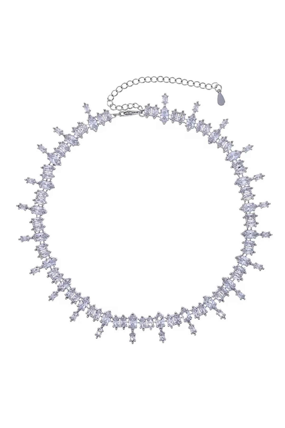 Silver Finish Swarovski Crystal Necklace