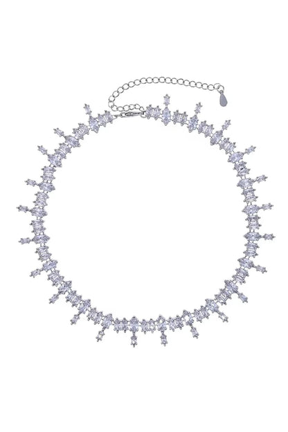 Silver Finish Swarovski Crystal Necklace