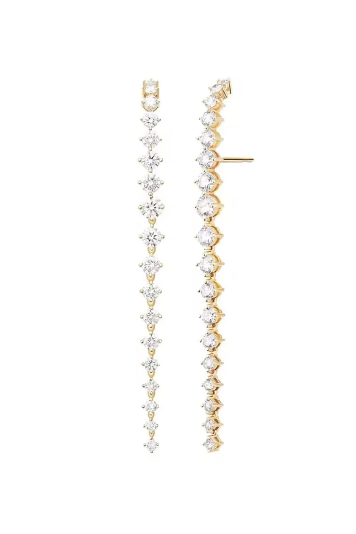 Gold Finish Swarovski Crystal Dangler Earrings