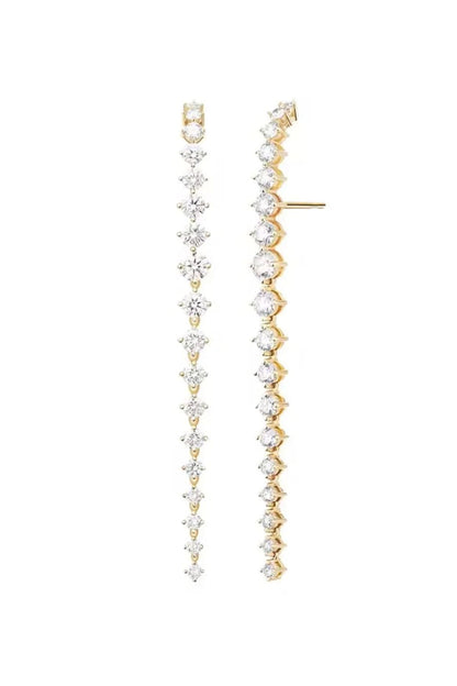 Gold Finish Swarovski Crystal Dangler Earrings