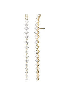 Gold Finish Swarovski Crystal Dangler Earrings