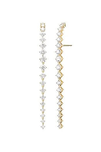 Gold Finish Swarovski Crystal Dangler Earrings