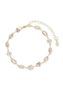 Gold Finish Swarovski Crystal Openable Bracelet