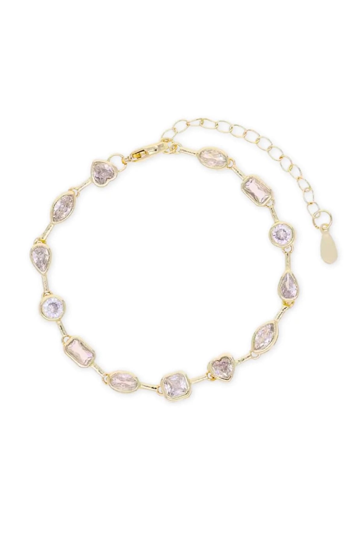 Gold Finish Swarovski Crystal Openable Bracelet
