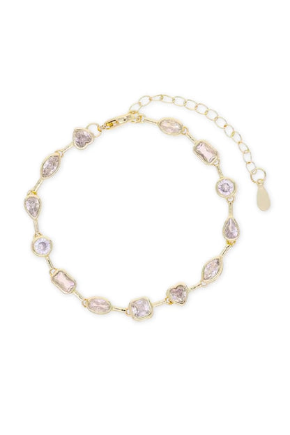 Gold Finish Swarovski Crystal Openable Bracelet