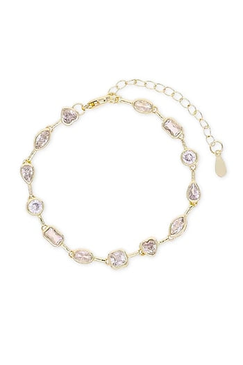 Gold Finish Swarovski Crystal Openable Bracelet