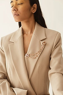 Rose Gold Finish Swarovski Crystal Brooch