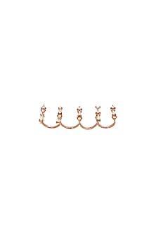 Rose Gold Finish Swarovski Crystal Four Finger Ring