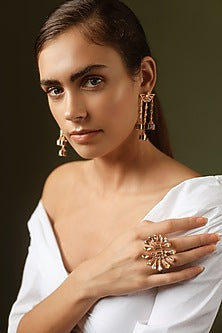 Rose Gold Finish Swarovski Crystal Ring