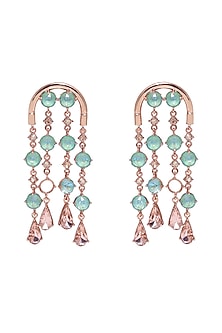 Rose Gold Finish Swarovski Crystal Earrings