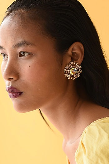 Gold Finish Stud Earrings