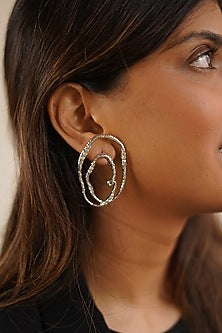 Gold Plated Swarovski Stone Hoop Earrings