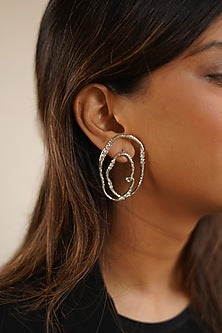 Gold Plated Swarovski Stone Hoop Earrings