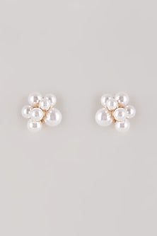 Gold Plated Swarovski Pearl Stud Earrings
