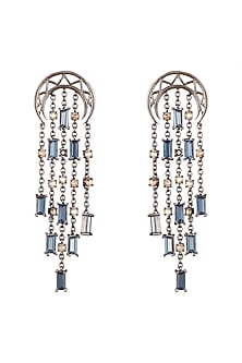 Black Rhodium Finish Swarovski Earrings