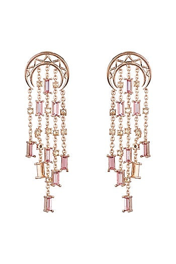 Rose Gold Finish Swarovski Earrings