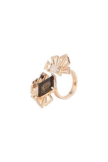 Rose Gold Finish Swarovski Ring