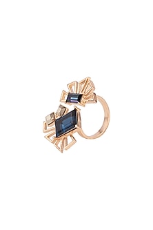 Rose Gold Finish Swarovski Crystals Ring