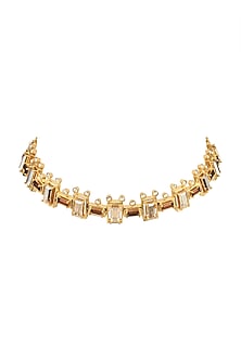 Gold Finish Swarovski Choker Necklace