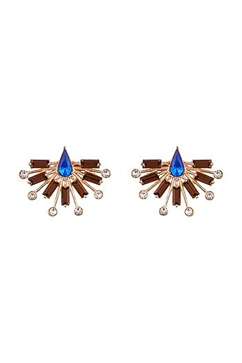 Rose Gold Finish Swarovski Stud Earrings