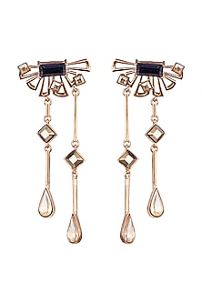 Rose Gold Finish Swarovski Dangler Earrings