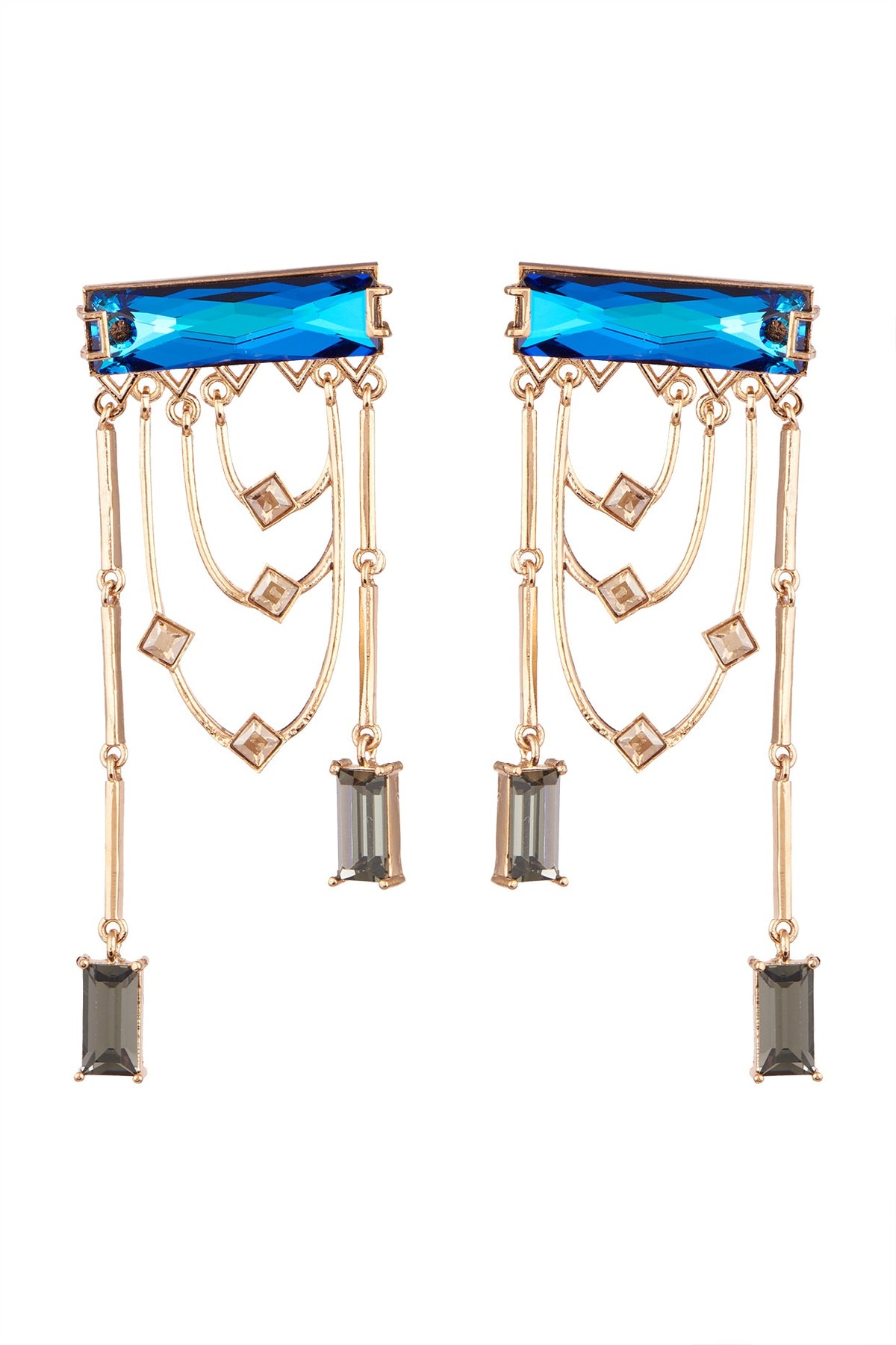Gold Finish Swarovski Earrings
