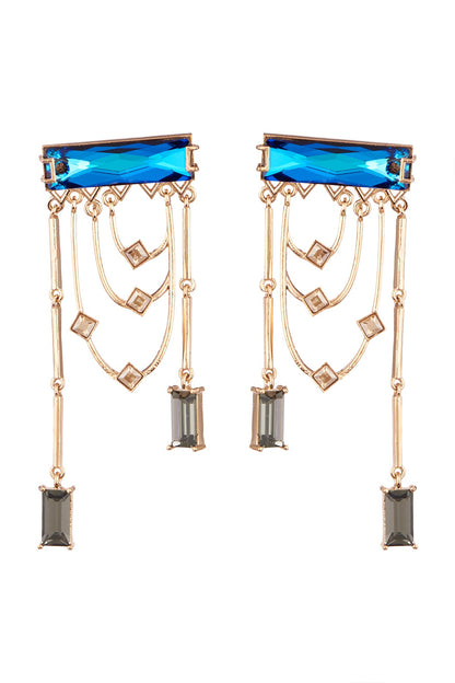 Gold Finish Swarovski Earrings