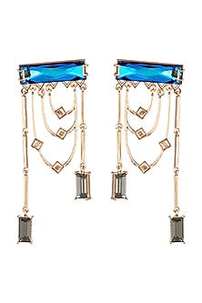 Gold Finish Swarovski Earrings