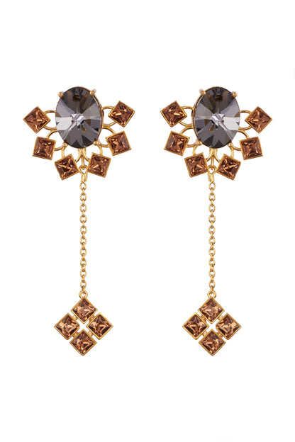 Gold Finish Detachable Dangler Earrings