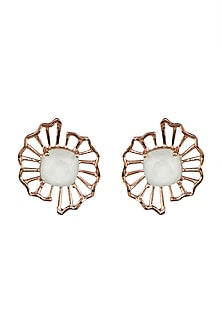 Rose Gold Finish Swarovski Crystal Stud Earrings