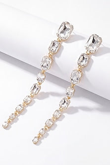 Gold Plated Austrian Crystal Shoulder Duster Earrings