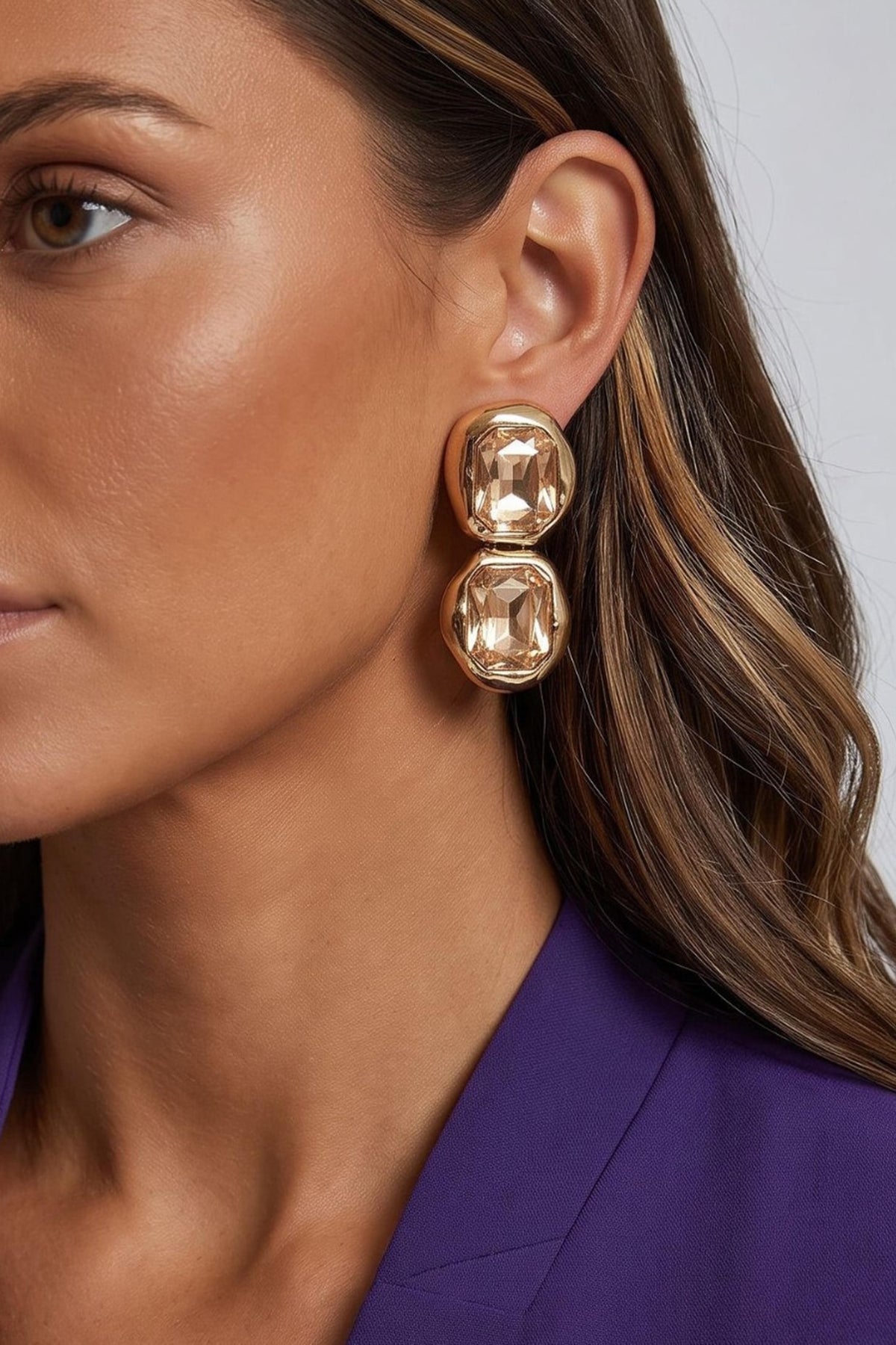 Gold Plated Austrian Crystal Dangler Earrings