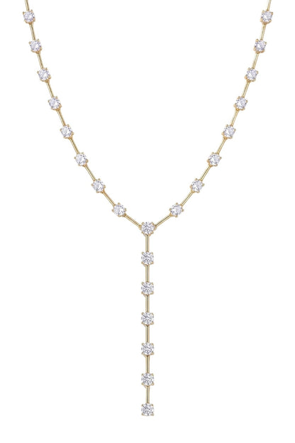 Gold Plated Austrian Crystal Lariat Necklace