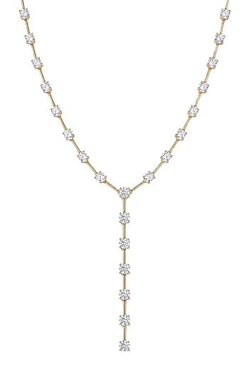 Gold Plated Austrian Crystal Lariat Necklace