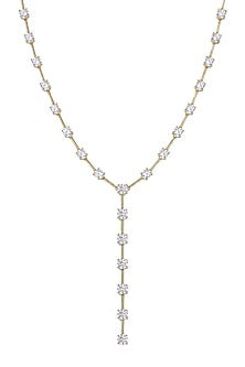 Gold Plated Austrian Crystal Lariat Necklace