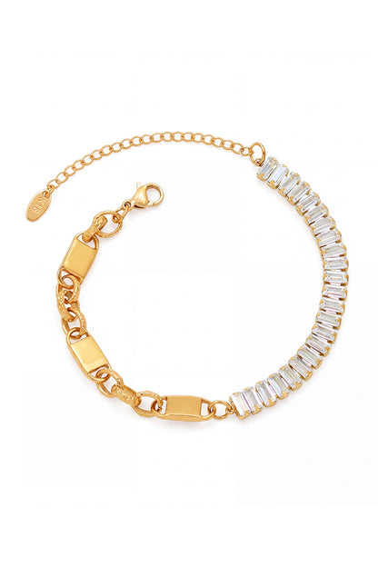 Gold Finish Austrian Crystal Link Bracelet